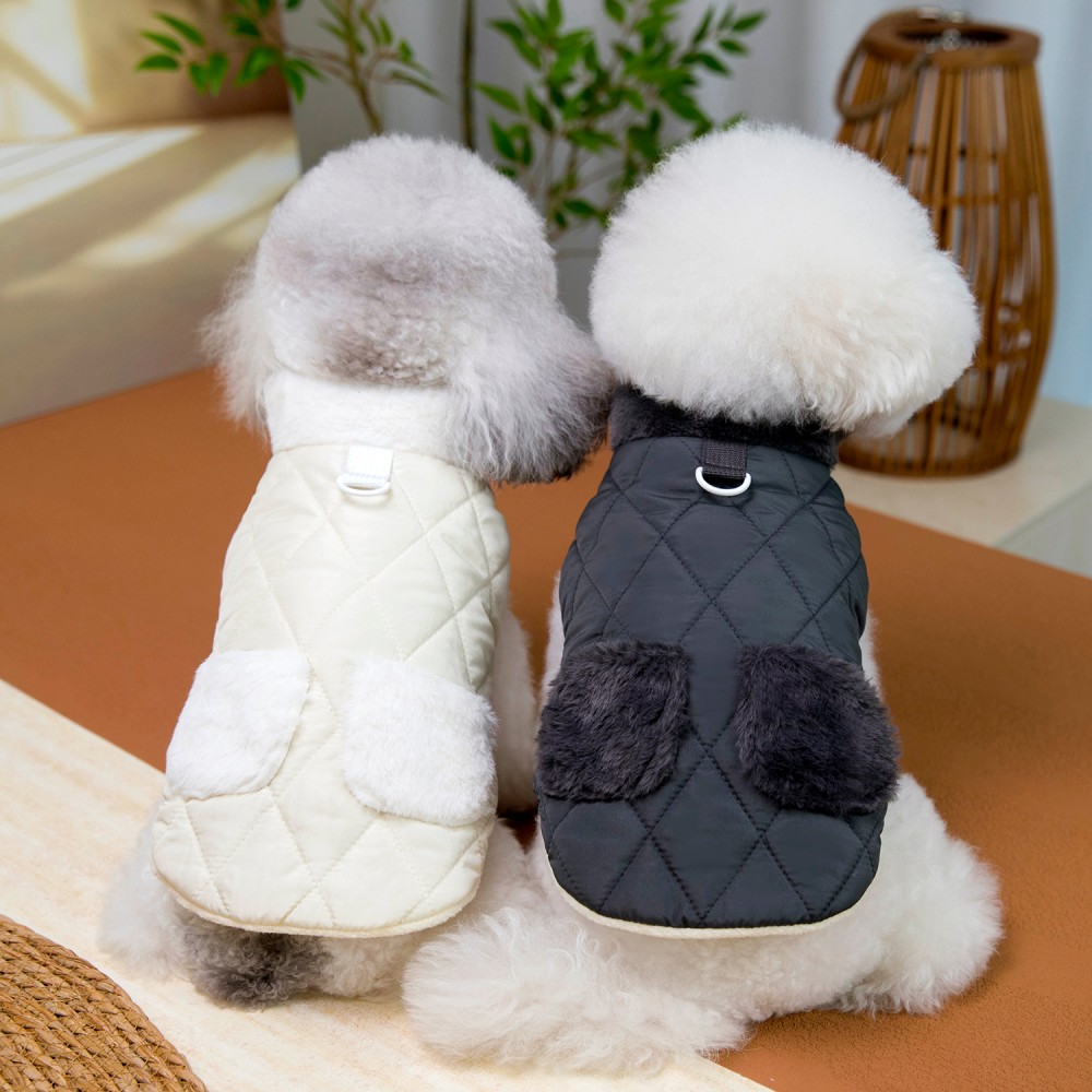 Winter Clothing In French - سترة شتوية للكلاب ذات ياقة عالية،